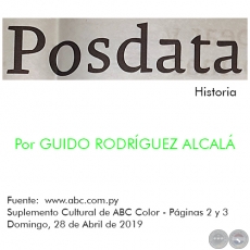  POSDATA - Por GUIDO RODRÍGUEZ ALCALÁ - Domingo, 28 de Abril de 2019